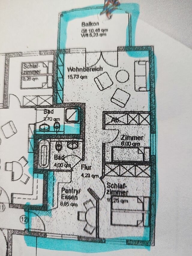 Ferienwohnung in Gr&ouml;mitz - Residenz am Kurpark - Whg. 12 - familienfreundliche Wohnung, strandnah und zentral gelegen, WLAN - Bild 16