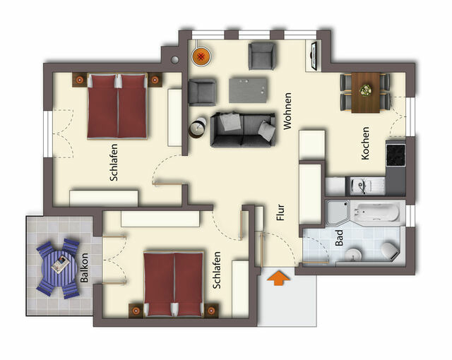 Ferienwohnung in Seebad Bansin - (Brise) Haus Buchenhof App. 2 - Bild 14